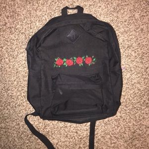 Embroidered rose backpack